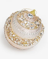 Holiday Lane Jeweled Classics Rose Gold Jeweled Ball Ornament, Macy's Exclusive