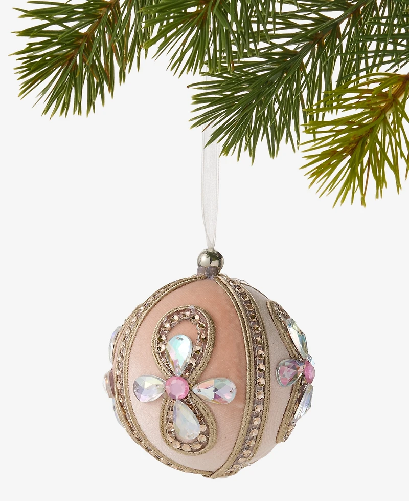 Holiday Lane Jeweled Classics Embellished Ball Ornament, Macy's Exclusive