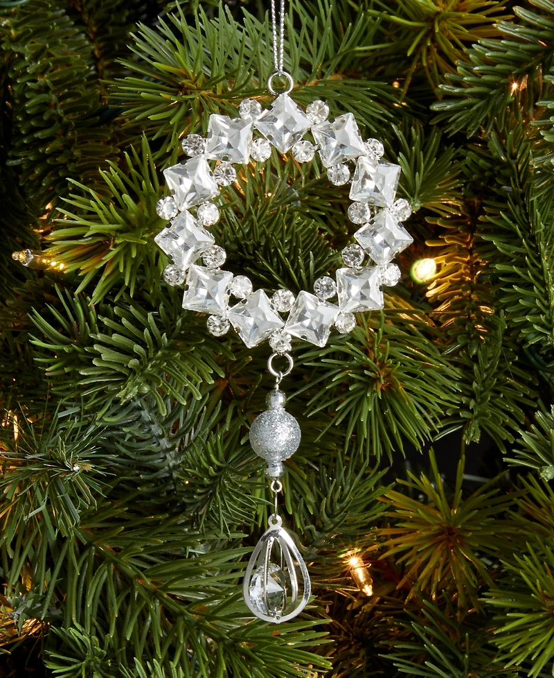 Holiday Lane Jeweled Elegance Sparkling Wreath Ornament, Exclusively at Macy's