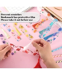 Gnuadz Flower Bookmark Transparent Floral Tassel Page Marker