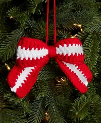 Holiday Lane Merry Magic Nit Crochet Bow Ornament, Macy's Exclusive