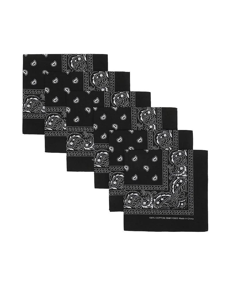 Bioworld Lightweight Black 22"x22" 6-Pack Bandana Set