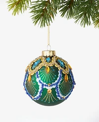 Holiday Lane Peacock Embellished Ball Ornament, Macy's Exclusive