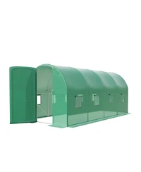 Gaomon Galvanized Steel 15x7x7FT Walk in Greenhouses for Outdoors with Pe Cover and Door for Gardening, Vegetables