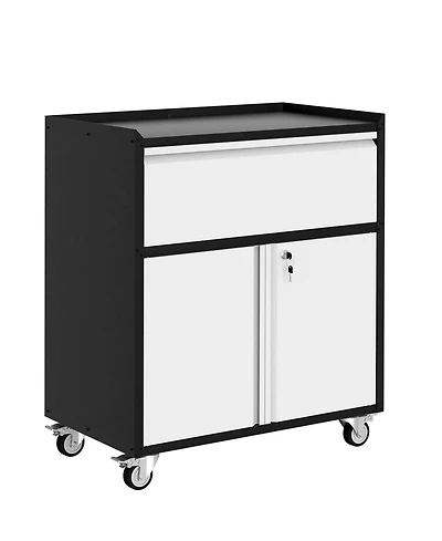 Gaomon Heavy Duty Lockable Rolling Metal Storage Cabinet with 1 Drawer and 2 Doors for Home Office, Workshop