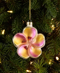 Holiday Lane Hawaii Pink & Gold Flower Ornament, Exclusively at Macy's