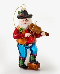 Holiday Lane Texas Glass Cowboy Santa Ornament, Macy's Exclusive