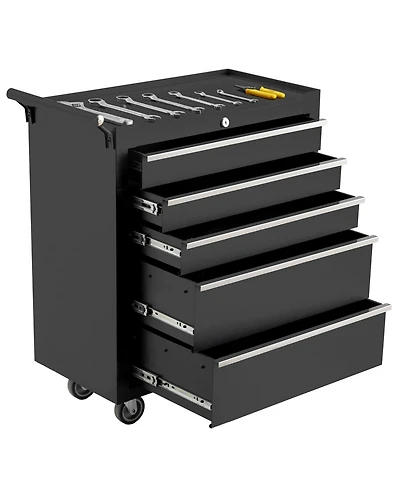 Gaomon 5-Drawer Portable Tool Storage Cart Rolling Tool Chest Cabinet for Garage and Workshop Use