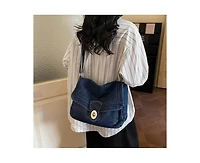 Luma Denim Flap Shoulder Bag Crossbody Purse Casual Blue Jean Handbag Adjustable Strap Everyday Small Messenger