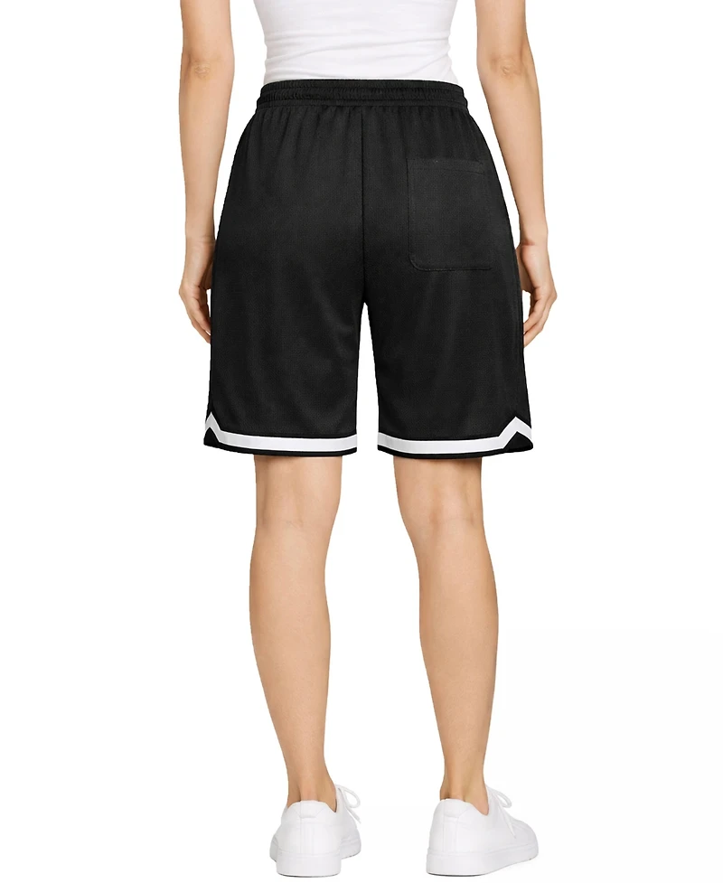 Jump Start Women's Loose Fit Premium Active Moisture Wicking Workout Mesh Shorts With Trim