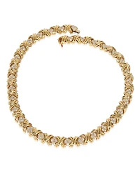Pre-Owned Tiffany & Co Yellow Gold Diamond X Collection Necklace