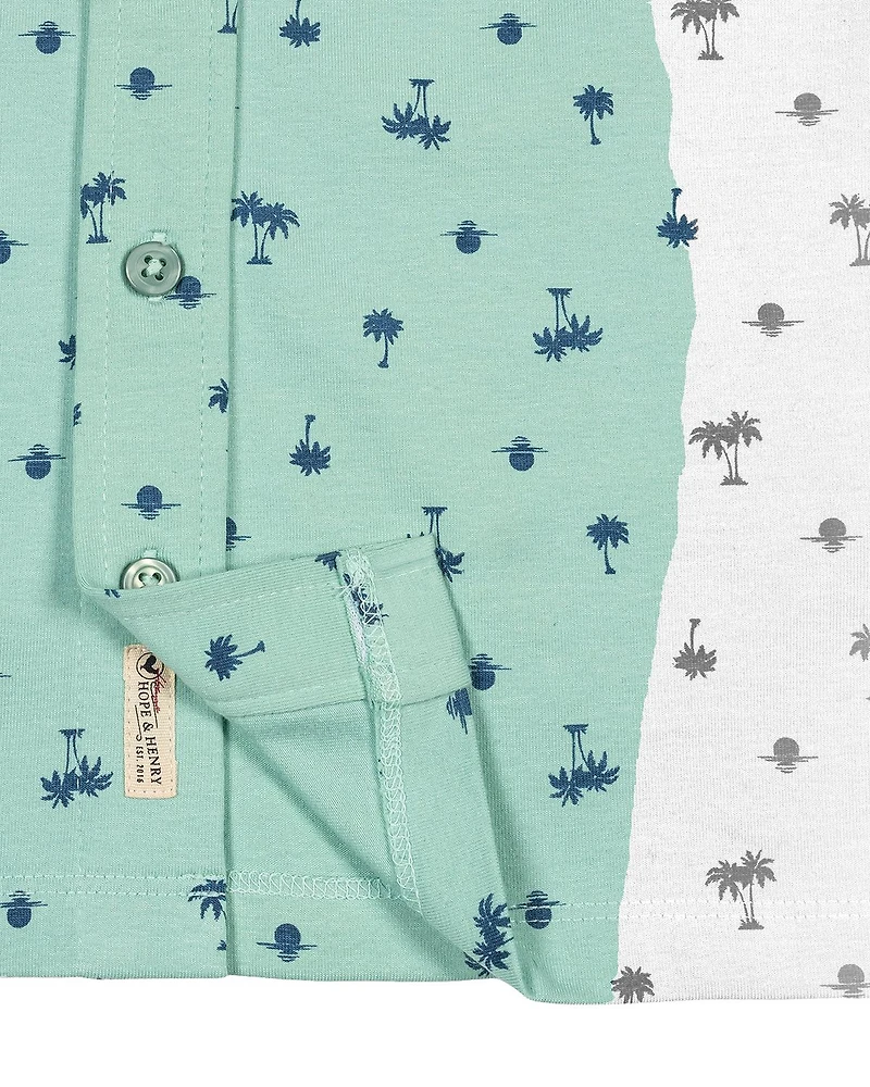 Hope and Henry Little Big Boys' Organic Short Sleeve Pique Shirt