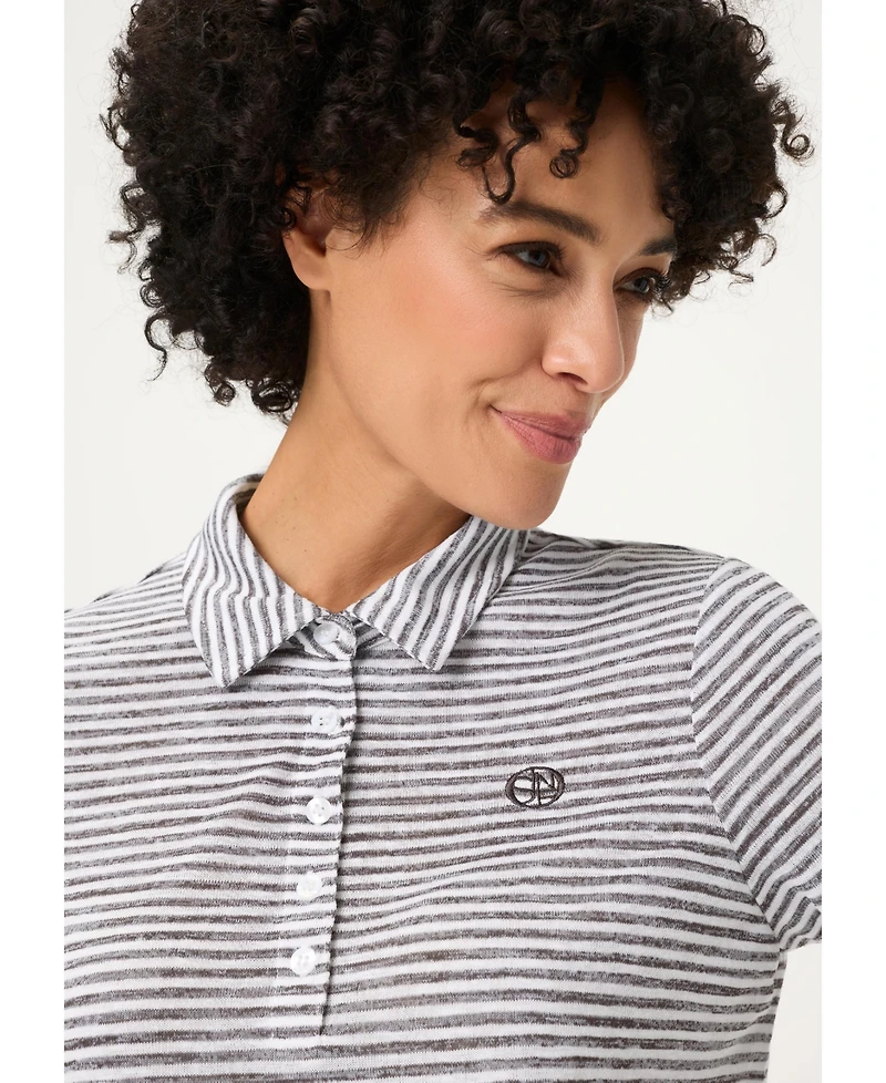 Olsen Women's Striped Polo T-Shirt