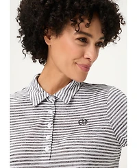Olsen Women's Striped Polo T-Shirt