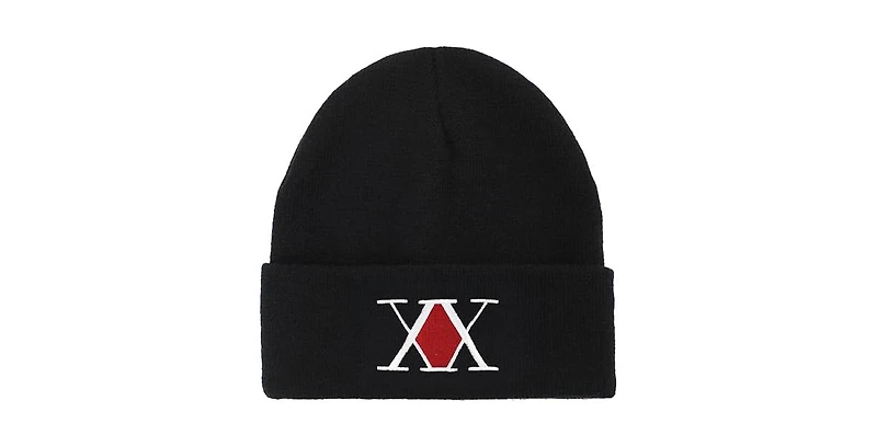 Hunter X Hunter Men's Embroidered Logo Black Cuff Beanie.