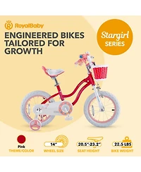 RoyalBaby Stargirl Children's Outdoor Bicycle 14 Inch with Training Wheels
