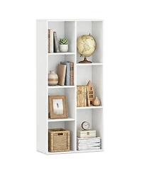 Gymax 7-Cube Bookcase Vertical or Horizontal Freestanding Bookshelf with 7 Compartments