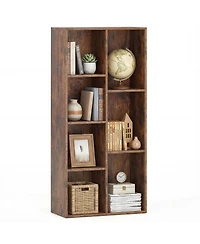Gymax 7-Cube Bookcase Vertical or Horizontal Freestanding Bookshelf with 7 Compartments