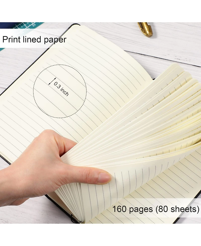 Gnuadz Lined Journal Notebooks A5 Hardcover Pu Leather Wide Ruled