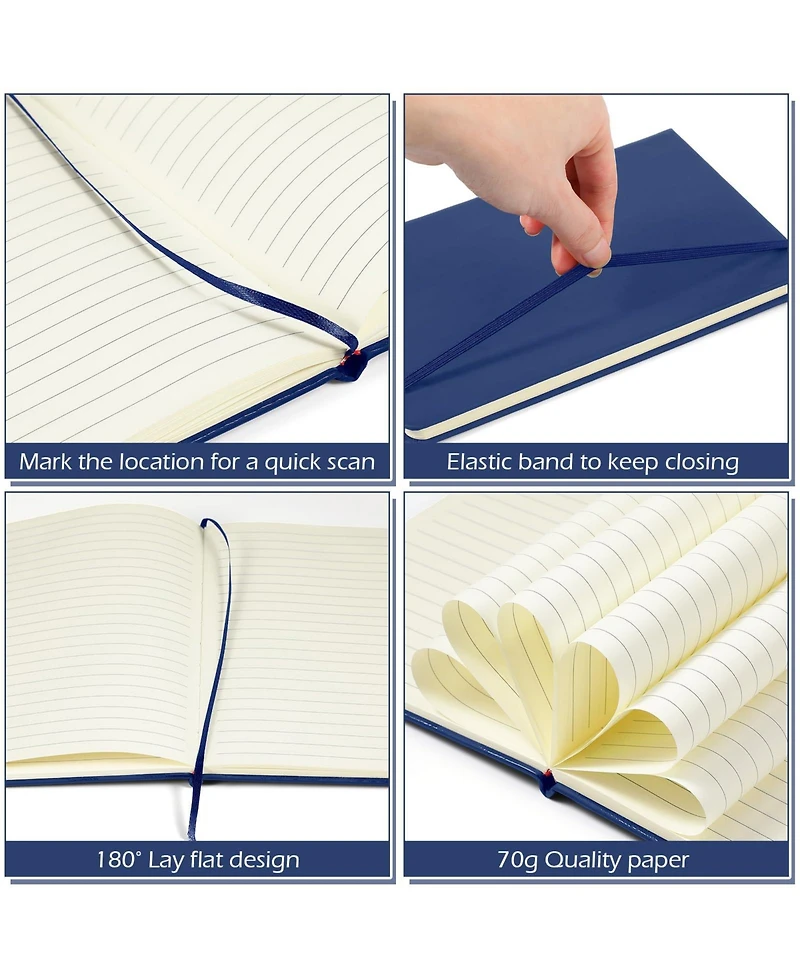 Gnuadz Lined Journal Notebooks A5 Hardcover Pu Leather Wide Ruled