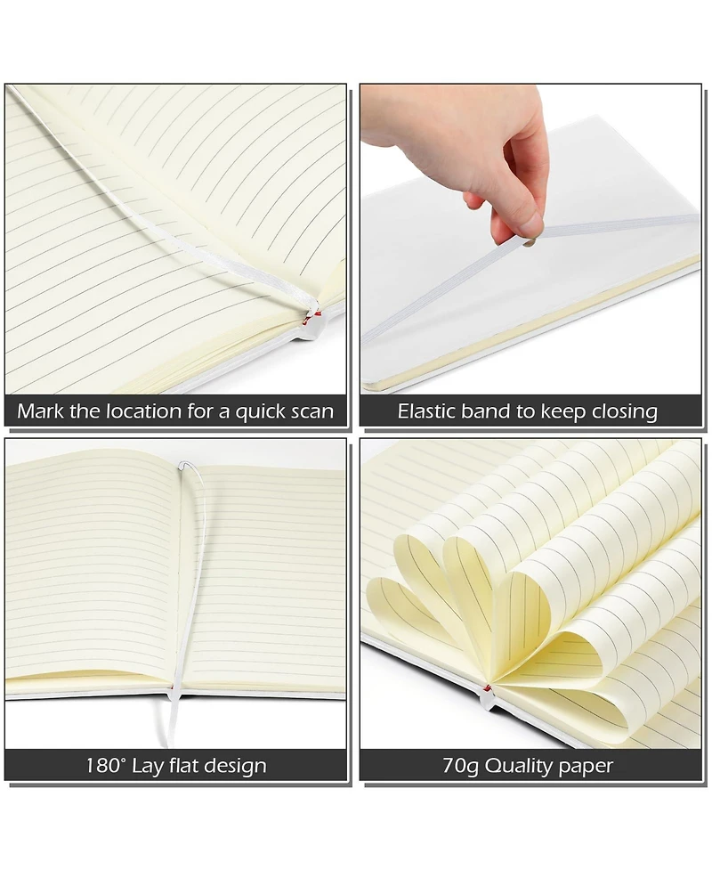 Gnuadz Lined Journal Notebooks A5 Hardcover Pu Leather Wide Ruled