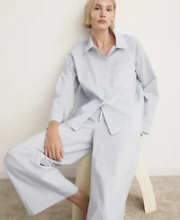 Mango Women's Cotton Striped Pajama Top