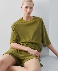 Mango Women's Terry Cotton Shorts