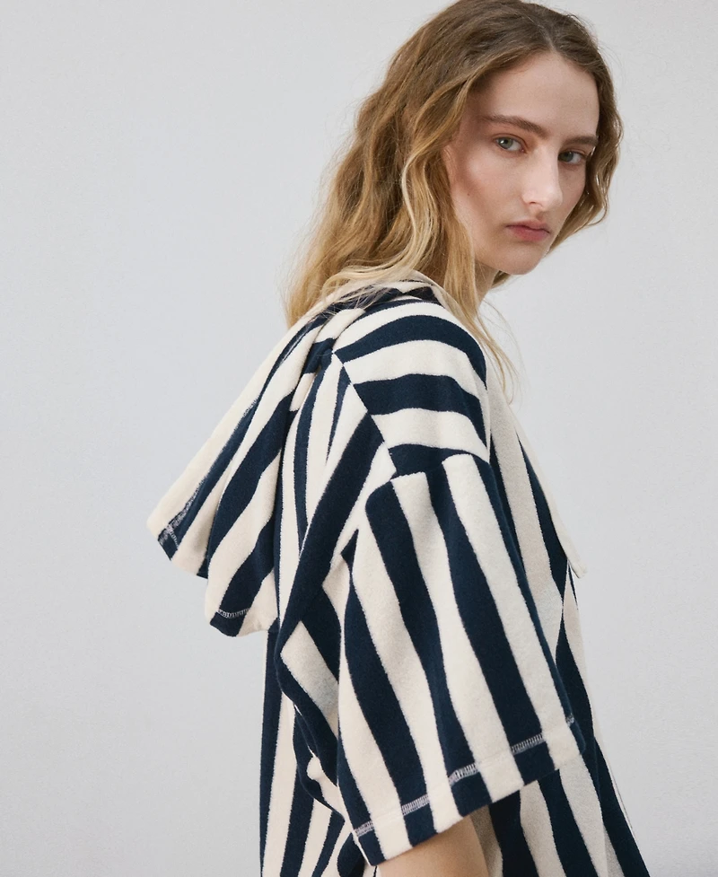 Mango Women's Striped Terry Cotton Sweatshirt