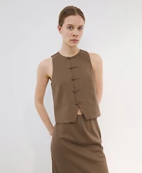 Mango Women's Linen Toggle Vest