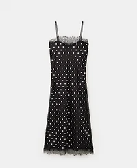 Mango Women's Long Polka-Dot Lace Top
