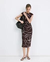 Mango Women's Printed Ruched Dress