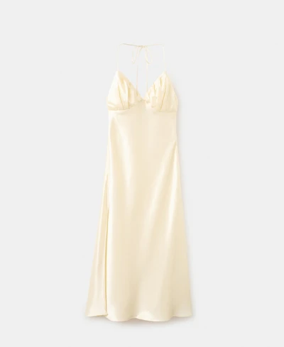 Mango Women's Satin V-Neck Dress
