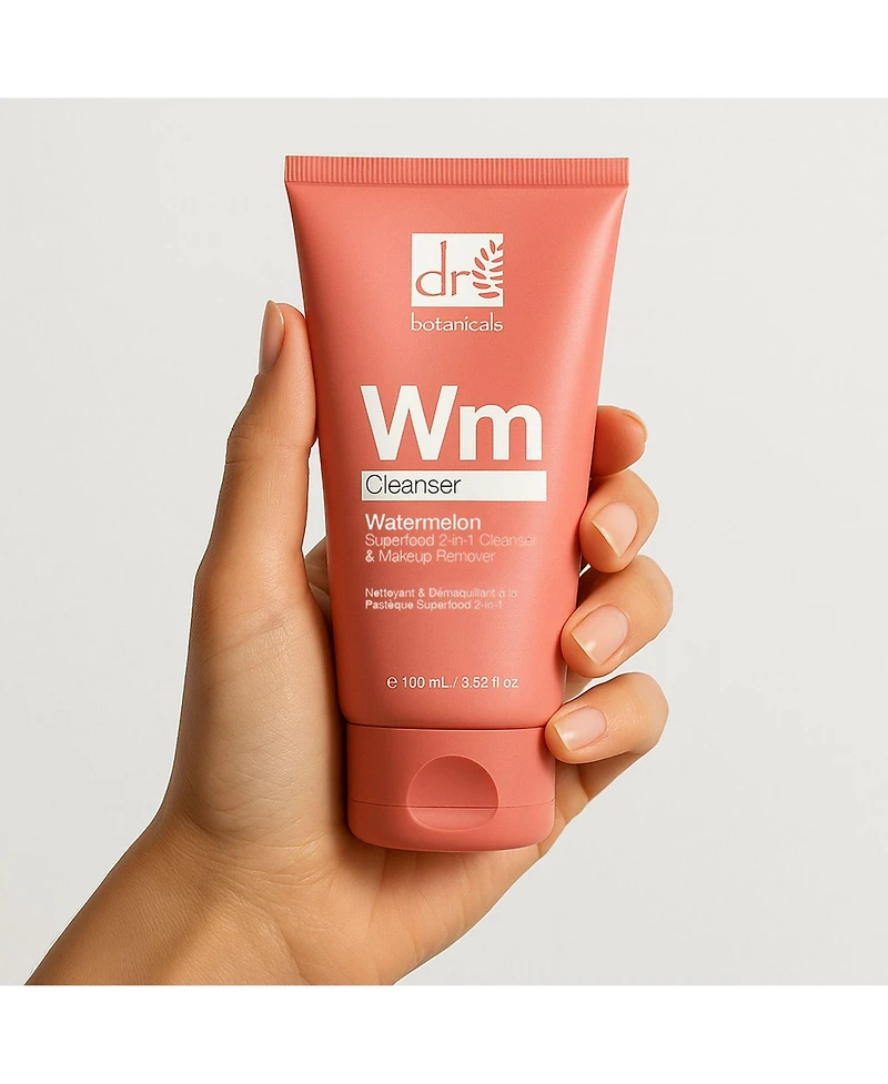 Dr. Botanicals Watermelon Superfood 2 in 1 Cleanser and Makeup Remover 100milliliter with Glycolic Acid, Salicylic Acid and Lactic Acid