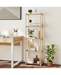 Gymax 5-Tier Bookshelf with Open Shelves Freestanding Storage Organizer for Home Office