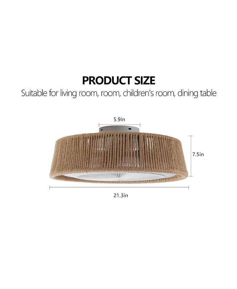 Clihome 21 inch Ceiling Fan Light, Silent Remote Control with Timing Function, Adjustable Color Temperature