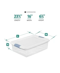 Sterilite 64 Qt Plastic Stacking Container, 6 Pack and 32 Quart Storage Boxes, 6 Pack