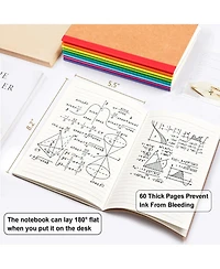 Gnuadz Composition Notebooks Lined Blank College Ruled Travel Journals Rainbow Spines