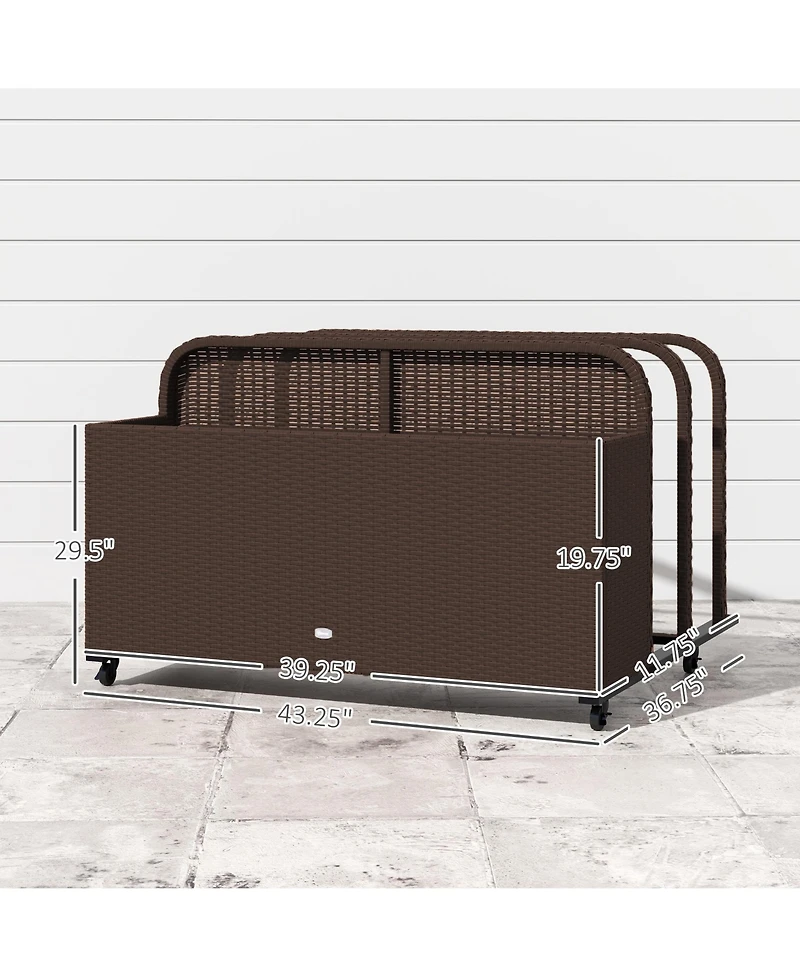 Outsunny Wicker Pool Float Storage Organizer, Holder