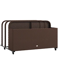 Outsunny Wicker Pool Float Storage Organizer, Holder