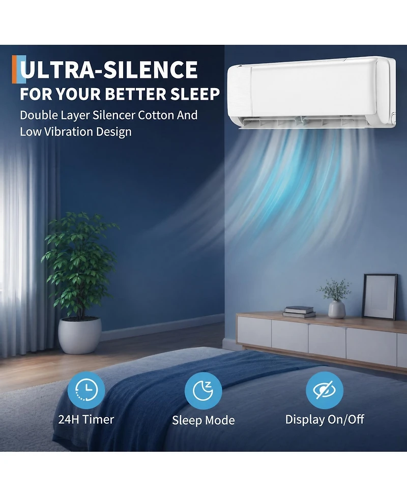 Xo 19 SEER2 24000 Btu Mini Split Ac and Heat Pump, Cools/Heats Up to 1500 Sq.Ft, 230V