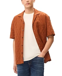 Buffalo David Bitton Men's Textured Pattern Short-Sleeves Shirt