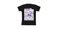 Kpop Demon Hunters Boys Panel Art Huntrx Youth Heather Gray Crew Neck Short Sleeve T-shirt