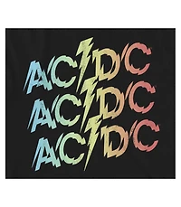 Ac/Dc Boys Acdc Rock Band Logo Youth Black Short Sleeve Graphic Tee Shirt-Small