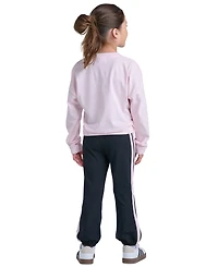 adidas Girls' 2T-6X Long-Sleeve Sweatshirt and Pants, 2-Piece Set