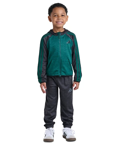 adidas Boys' 2T-7 Long-Sleeve Jacket and Jogger, 2-Piece Set