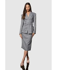 Coast Women's Muse Check Tie Embellished Blazer