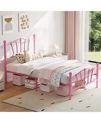 gaomon Bed Frame, Bed Frames for Boys, Heavy-Duty Platform Bed with Heart-Shaped Design Headboard & Footboard