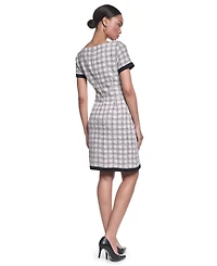 Karl Lagerfeld Paris Women's Windowpane Knee-Length Dress