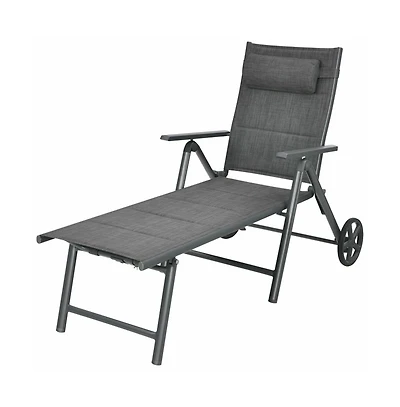 Boyel Living Patio Reclining Chaise Lounge with Adjust Neck Pillow