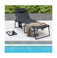 Boyel Living 4 Position Folding Lounge Chaise with Adjustable Backrest and Footrest